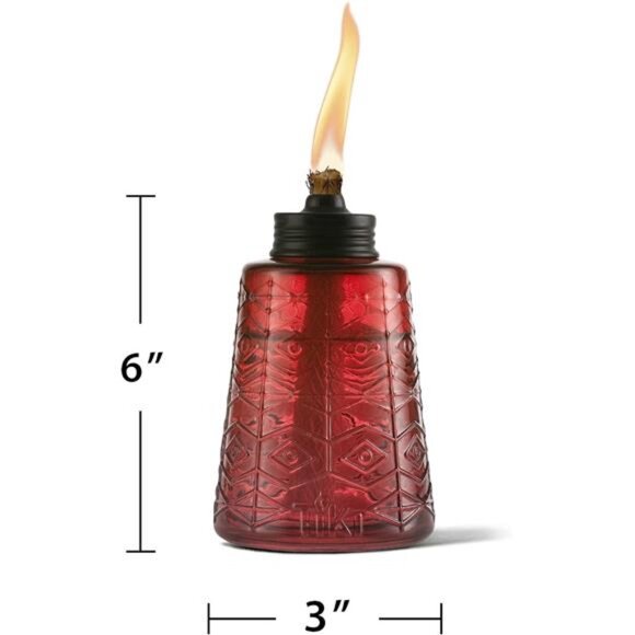 Molded Glass, Decorative Table Top Torch for Outdoor Lawn, Patio, and Garden - Picture 5 of 7